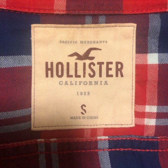 Hollister Men’s Plaid Full-Sleeve Button-Up Shirt Small Size - Picture 3 of 3
